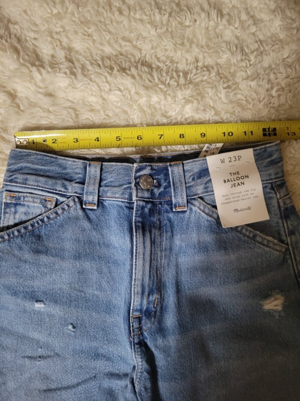 Madewell Petite Balloon Jeans in Dobbins Wash | Med Blue | 26" Inseam | 23P NWT - Picture 7 of 15